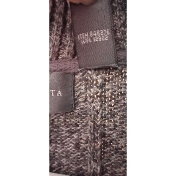 Oscar De La Renta Size XL Grey Ribbed Knit Quarter Zip Mock Neck Cotton Sweater - Picture 6 of 10